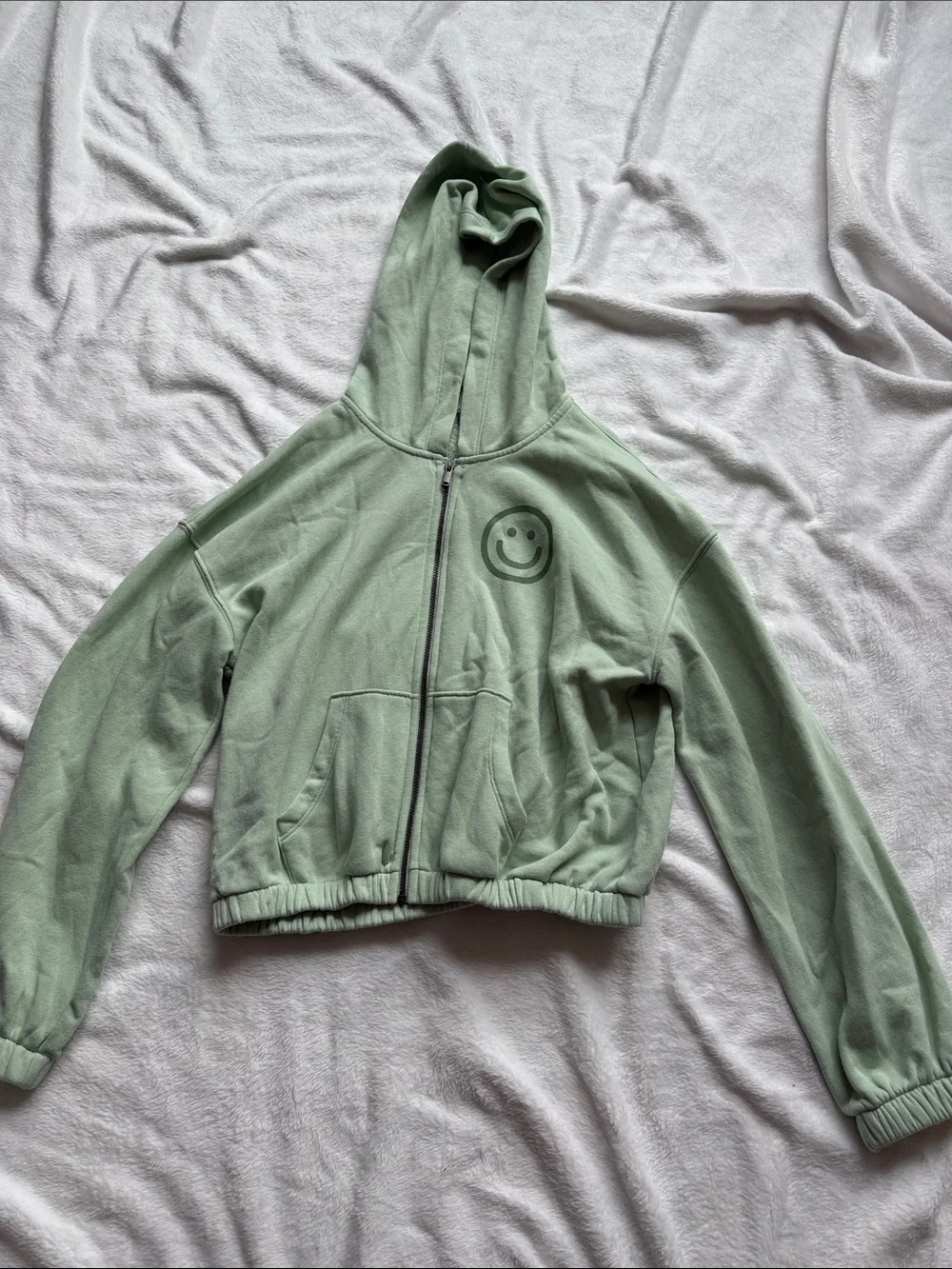 Old Navy Mint Green Cropped Zip Hoodie